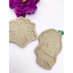 Vintage Christmas Baking Santa Claus 1983 Brown Bag Cookie Art Mold Snowflake